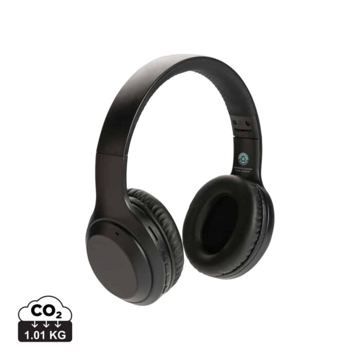 Casques audio durables couleur noir en ABS recyclé