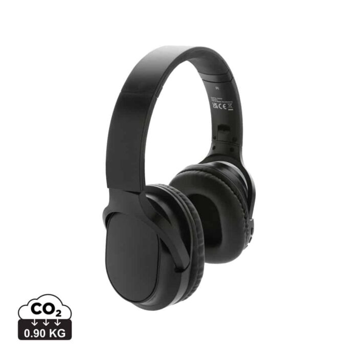 Casques audio durables couleur noir en ABS recycléde la marque XD Collection