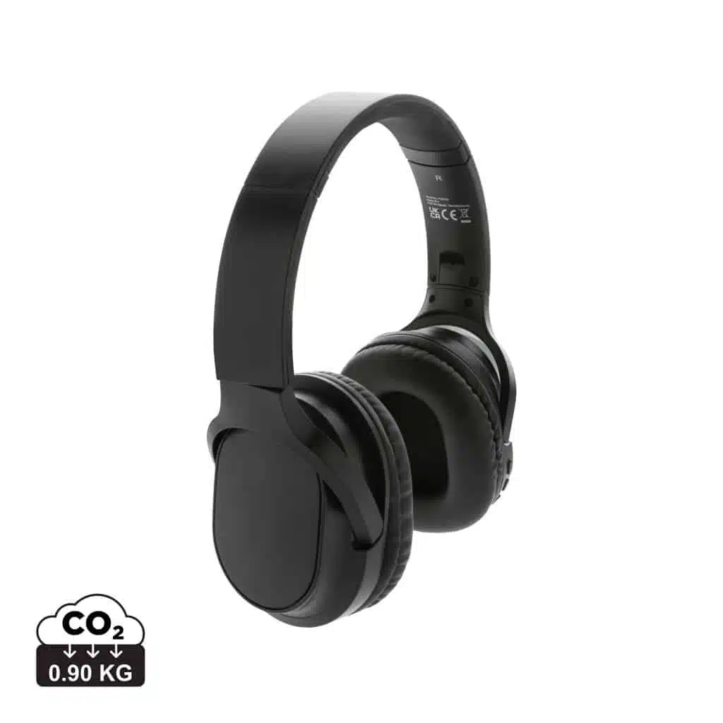 casques_audio_durables_xd_collection_abs_recyclé_noir Casques audio durables couleur noir en ABS recycléde la marque XD Collection