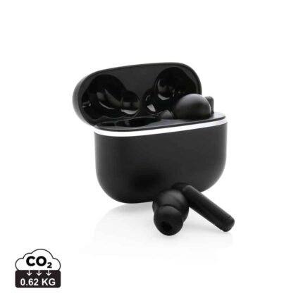 True wireless durables couleur noir en ABS recycléde la marque Swiss Peak