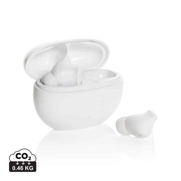 True wireless durables couleur blanc en ABS recycléde la marque XD Collection