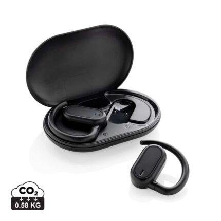 True wireless durables couleur noir en ABS recycléde la marque XD Collection