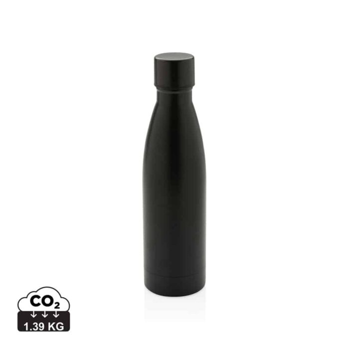 Bouteilles d'eau durables couleur noir en Acier inoxydable recyclé