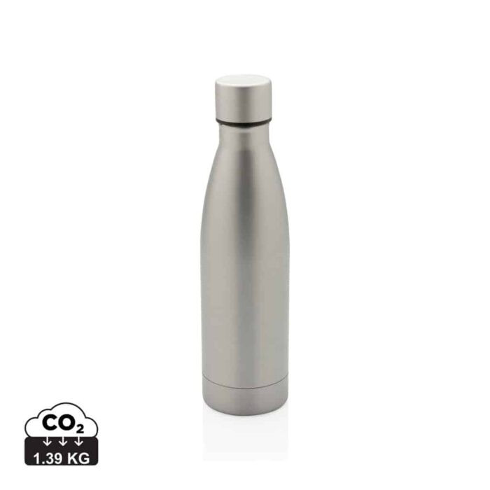 Bouteilles d'eau durables couleur gris en Acier inoxydable recyclé
