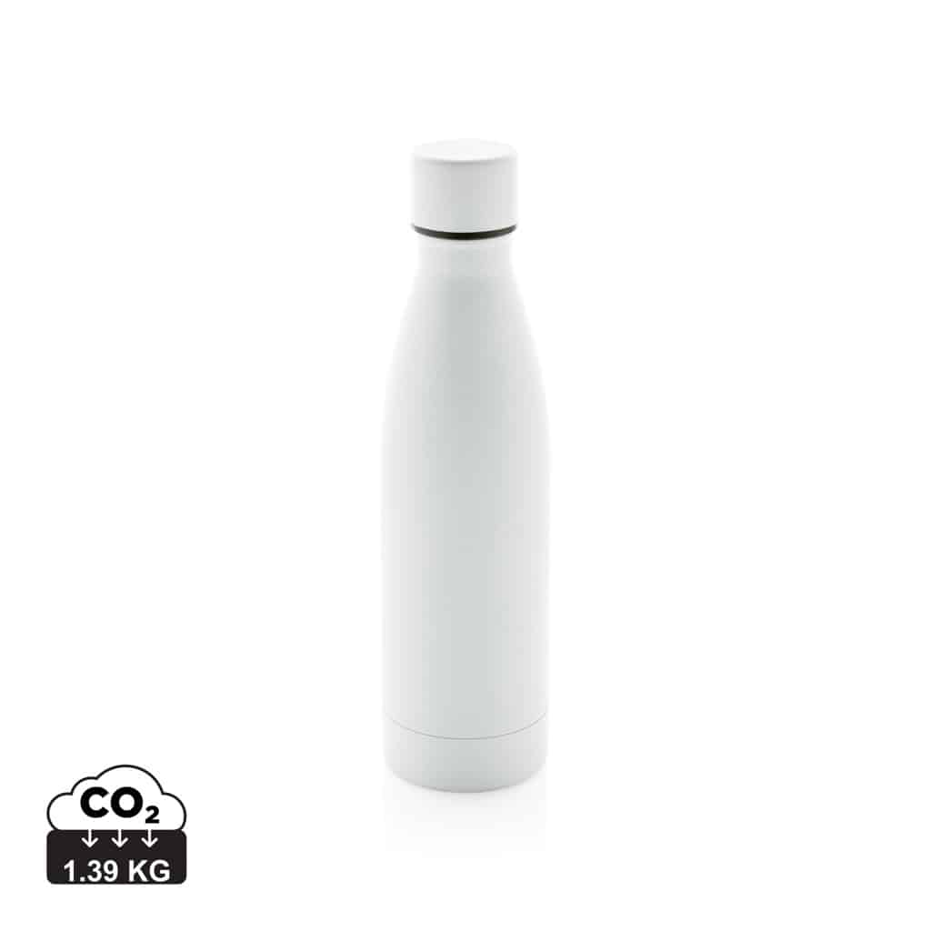 bouteilles_d'eau_durables_xd_collection_acier_inoxydable_recyclé Bouteilles d'eau durables couleur blanc en Acier inoxydable recyclé
