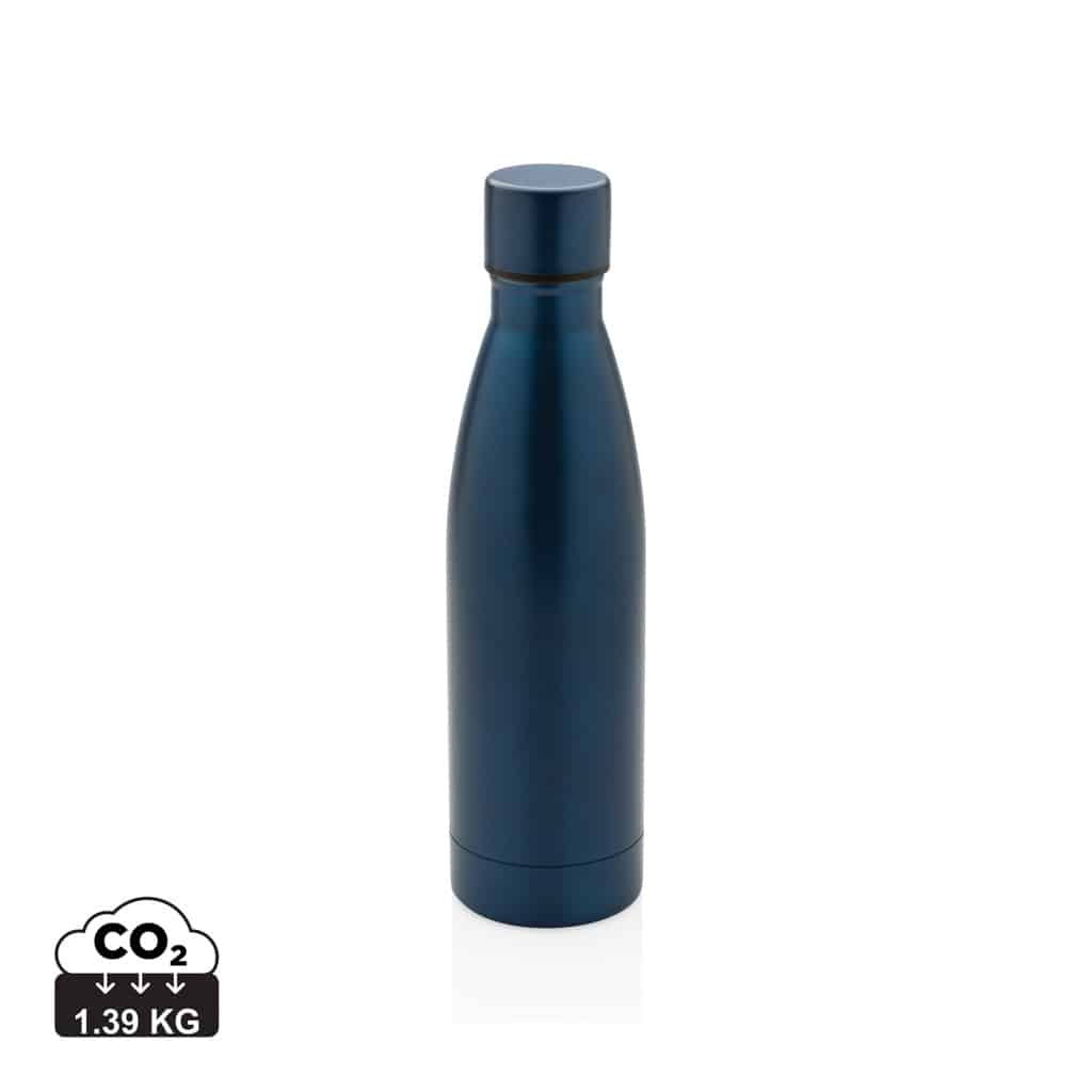 bouteilles_d'eau_durables_xd_collection_acier_inoxydable_recyclé Bouteilles d'eau durables couleur bleu marine en Acier inoxydable recyclé