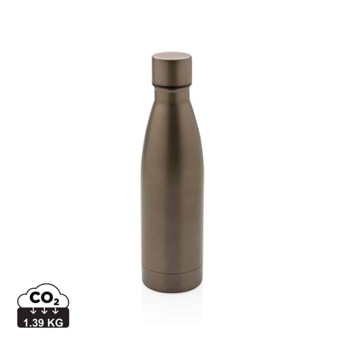Bouteilles d'eau durables couleur marron en Acier inoxydable recyclé