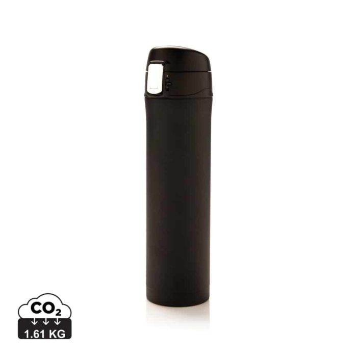 Bouteilles thermos durables couleur noir en Acier inoxydable recycléde la marque XD Collection