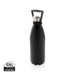 Bouteilles thermos durables couleur noir en Acier inoxydable recycléde la marque XD Collection
