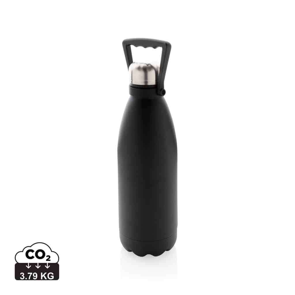 bouteilles_thermos_durables_xd_collection_acier_inoxydable_recyclé_noir Bouteilles thermos durables couleur noir en Acier inoxydable recycléde la marque XD Collection