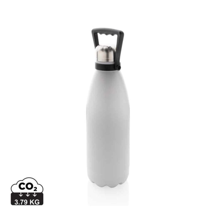 Bouteilles thermos durables couleur blanc en Acier inoxydable recycléde la marque XD Collection