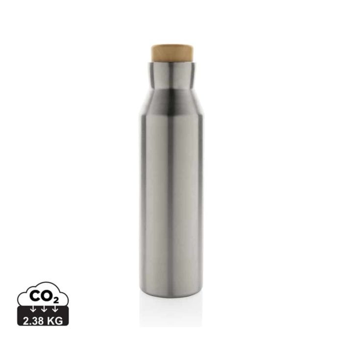 Bouteilles d'eau durables couleur argent en Acier inoxydable recyclé