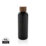 Bouteilles d'eau durables couleur noir en Acier inoxydable recyclé