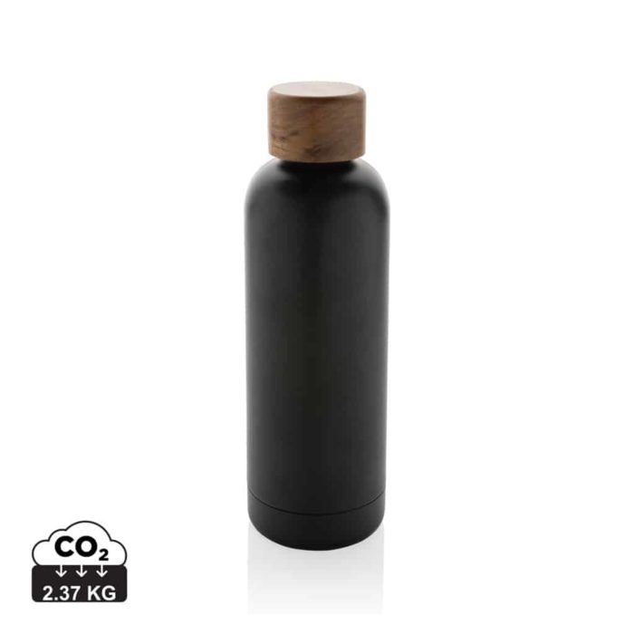 Bouteilles d'eau durables couleur noir en Acier inoxydable recyclé