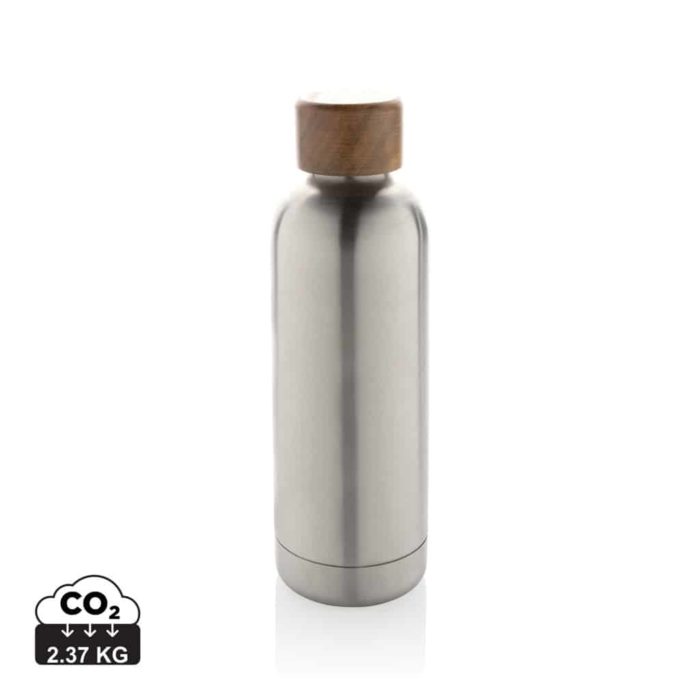 Bouteilles d'eau durables couleur argent en Acier inoxydable recyclé