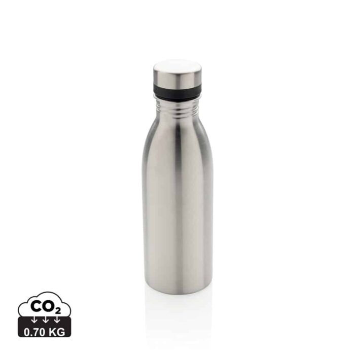 Bouteilles d'eau durables couleur argent en Acier inoxydable recycléde la marque XD Collection