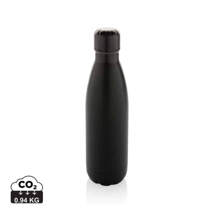 Bouteilles d'eau durables couleur noir en Acier inoxydable recyclé