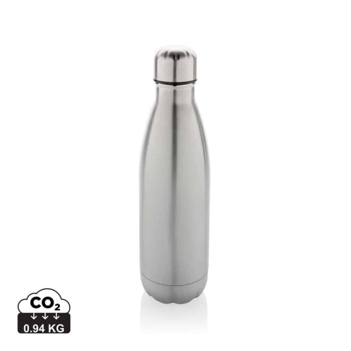 Bouteilles d'eau durables couleur argent en Acier inoxydable recyclé