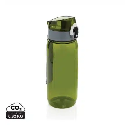 Bouteilles d'eau durables couleur vert en rPET