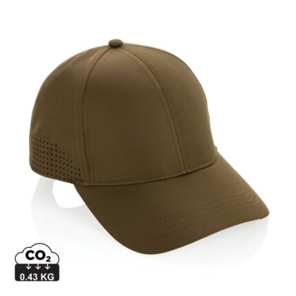 Casquettes 6 panneaux durables couleur vert en rPETde la marque XD Collection