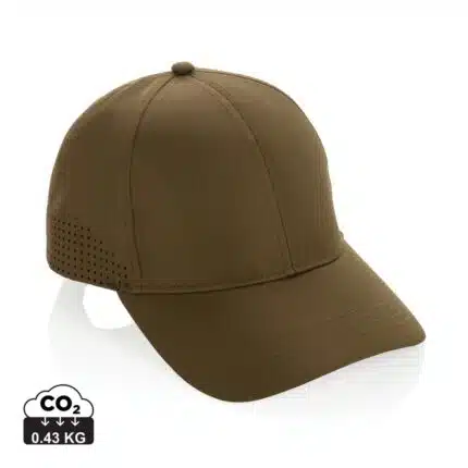 Casquettes 6 panneaux durables couleur vert en rPETde la marque XD Collection