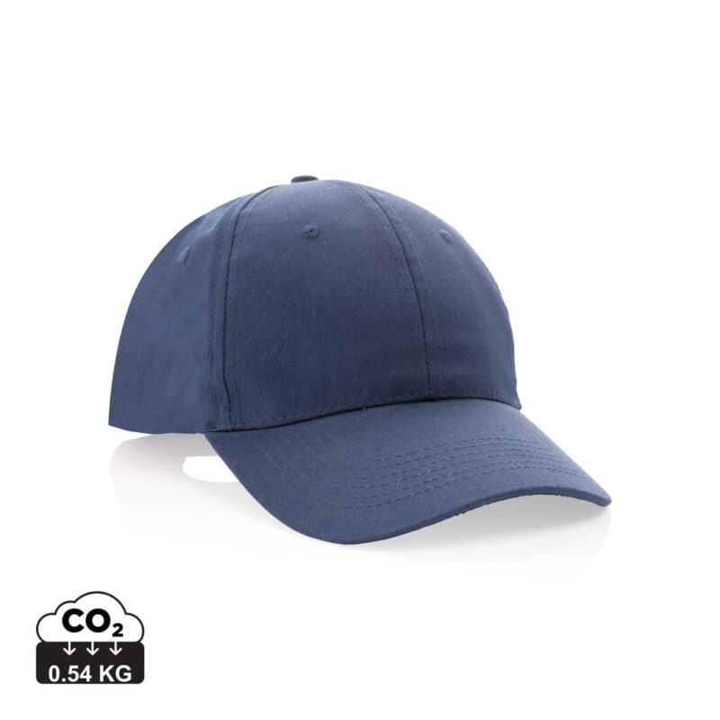 Casquettes 6 panneaux durables couleur bleu marine en Coton recycléde la marque XD Collection