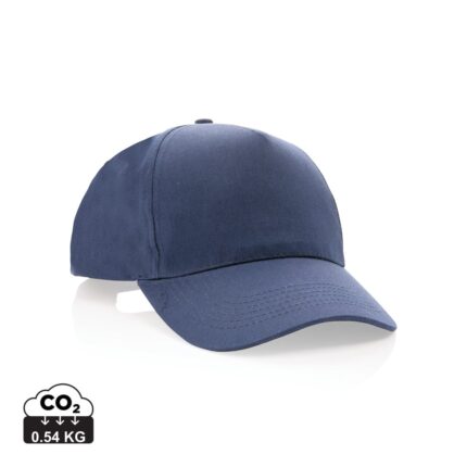 Casquettes 5 panneaux durables couleur bleu marine en Coton recycléde la marque XD Collection