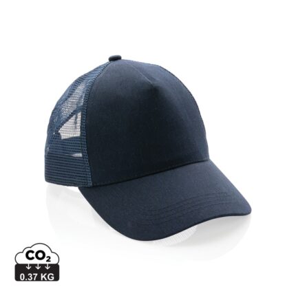 Casquettes 5 panneaux durables couleur bleu marine en Coton recyclé