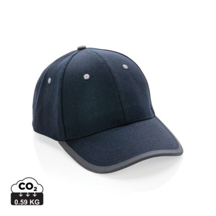 Casquettes 6 panneaux durables couleur bleu marine en Coton recyclé