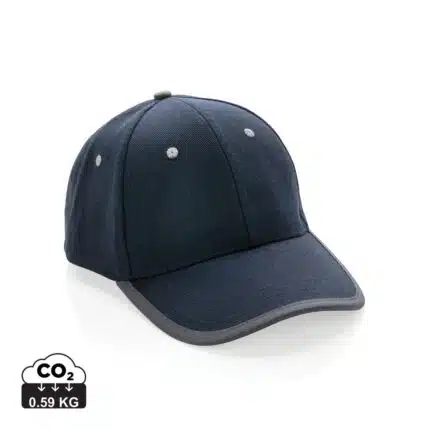 Casquettes 6 panneaux durables couleur bleu marine en Coton recyclé