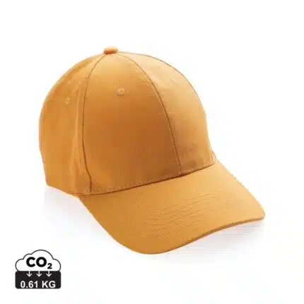 Casquettes 6 panneaux durables couleur sundial orange en Coton recycléde la marque XD Collection