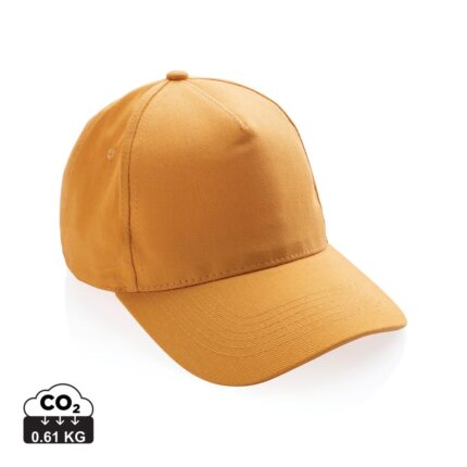Casquettes 5 panneaux durables couleur sundial orange en Coton recycléde la marque XD Collection