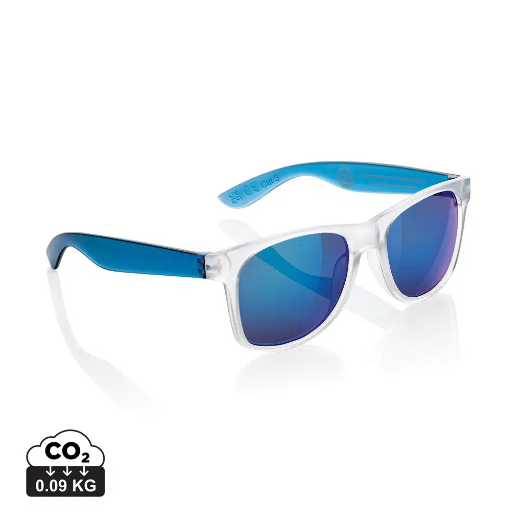 lunettes_à_soleil_durables_xd_collection_rpc_bleu Lunettes à soleil durables couleur bleu en rPCde la marque XD Collection