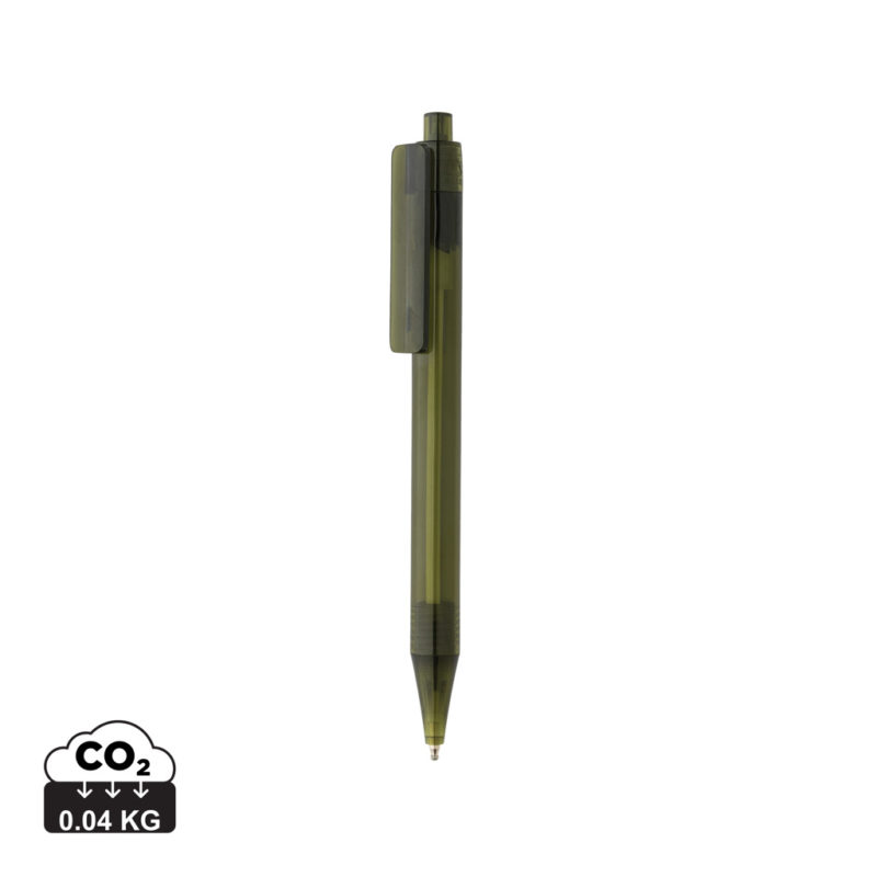 Stylos en plastique durables couleur vert en rPETde la marque XD Collection