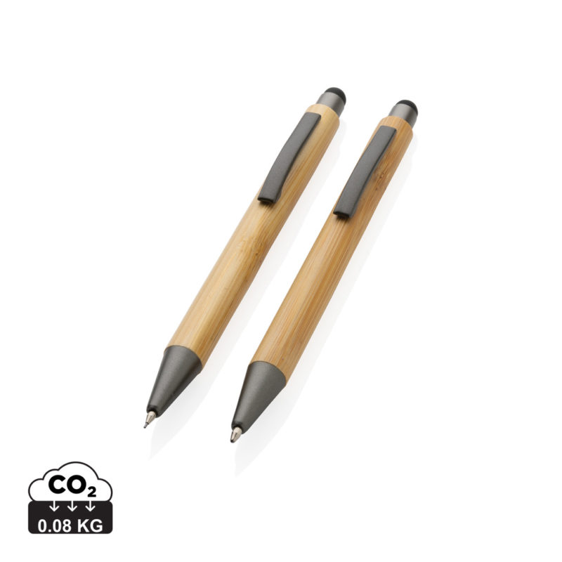 Crayons durables couleur marron en FSC® bamboude la marque XD Collection
