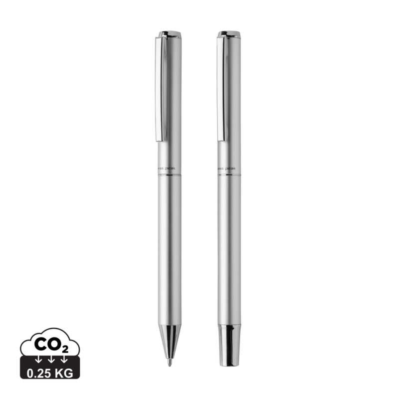 Stylos en métal durables couleur argent en Aluminium recyclé