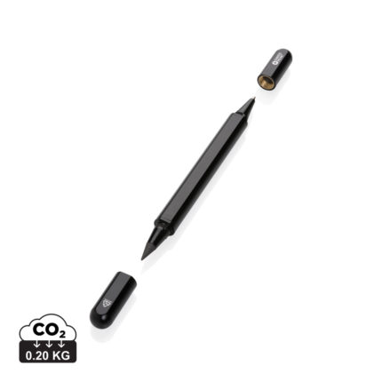 Stylos en métal durables couleur noir en Aluminium recycléde la marque Swiss Peak
