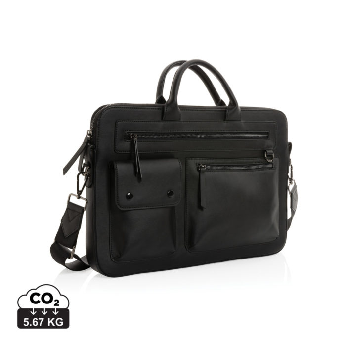 Sacs ordinateur Executive durables couleur noir en PU recycléde la marque Swiss Peak