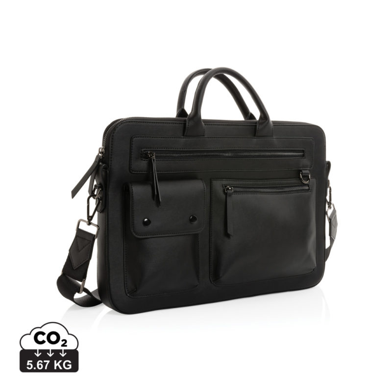 Sacs ordinateur Executive durables couleur noir en PU recycléde la marque Swiss Peak