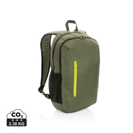 Sac à dos ordinateur durables couleur vert en rPET