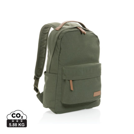 Sac à dos ordinateur durables couleur vert en Coton recyclé