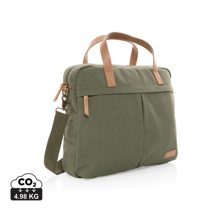 Sacs ordinateur Executive durables couleur vert en Coton recyclé