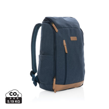 Sac à dos ordinateur durables couleur bleu en Coton recyclé