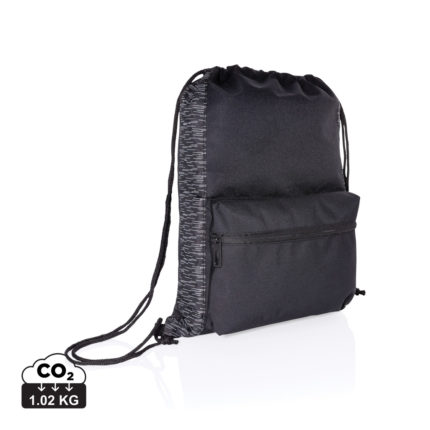 Sacs à cordon durables couleur noir en rPETde la marque XD Collection