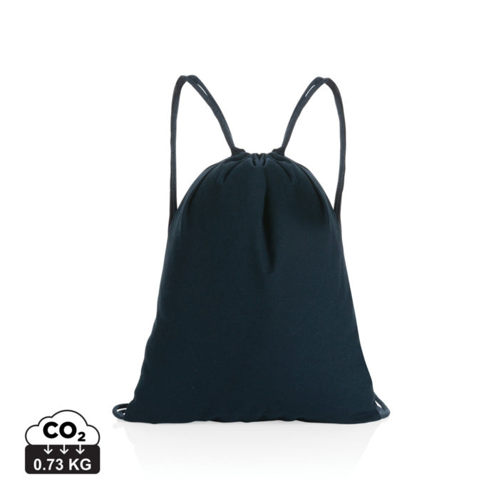 Sacs à cordon durables couleur bleu marine en Coton recycléde la marque XD Collection