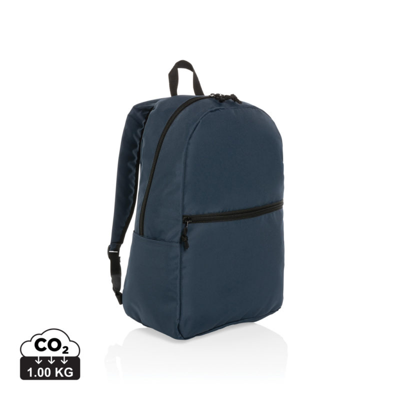 Sacs à dos basic durables couleur bleu marine en rPETde la marque XD Collection