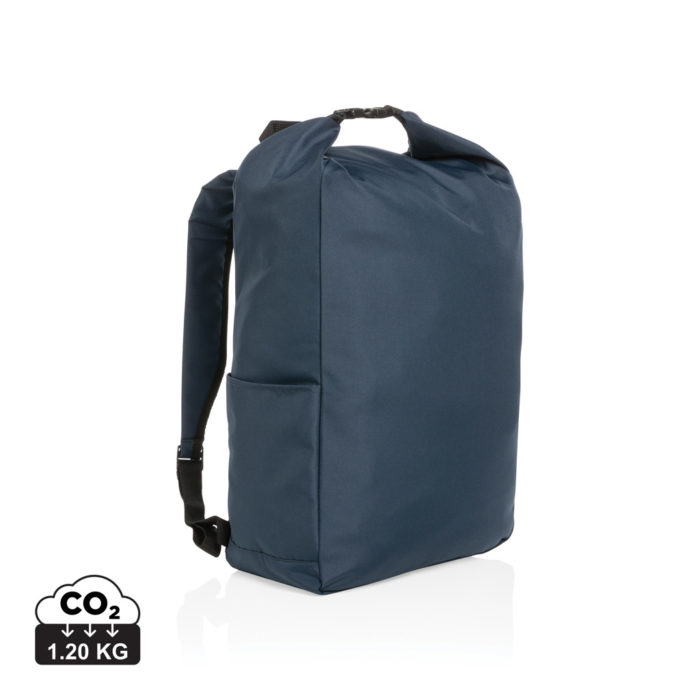 Sacs à dos basic durables couleur bleu marine en rPETde la marque XD Collection
