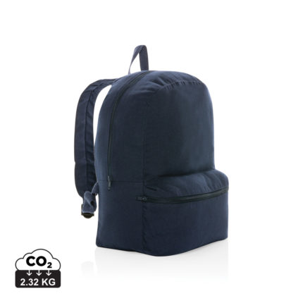 Sacs à dos basic durables couleur bleu marine en Toile recycléde la marque XD Collection