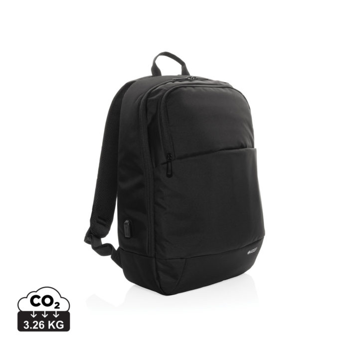Sac à dos ordinateur durables couleur noir en rPET