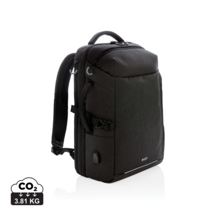Sac à dos ordinateur durables couleur noir en rPET